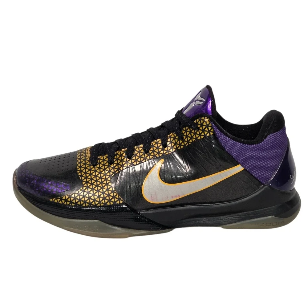 Nike Zoom Kobe V 5 Lakers POP Away 2010 Sz 10 Black Purple Vnds Carpe Diem